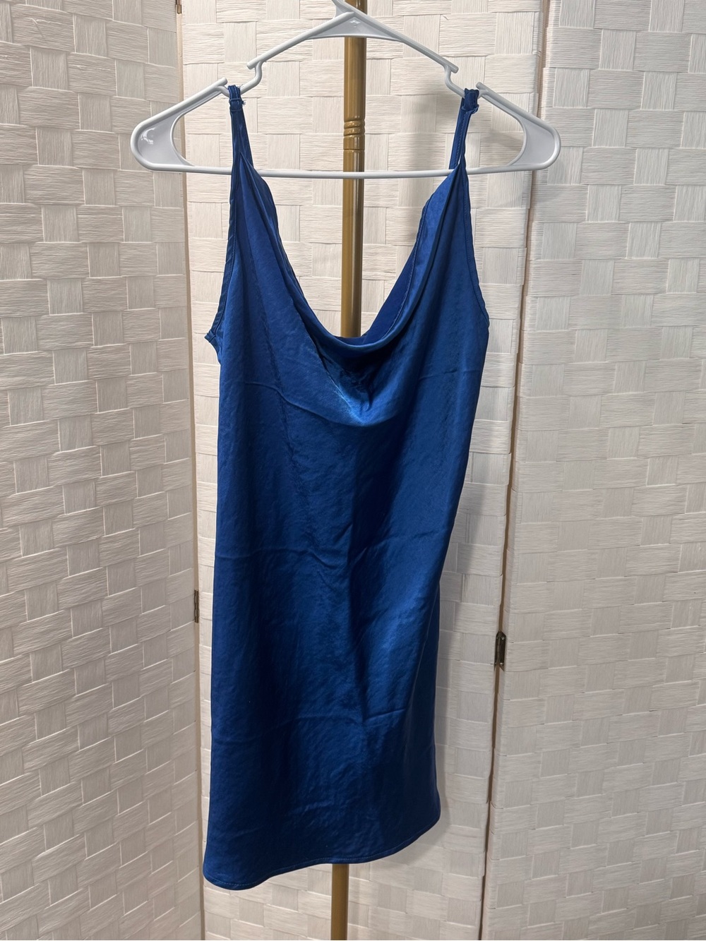 Motel Rocks Royal Blue Satin Cowl Neck Camisole Dress